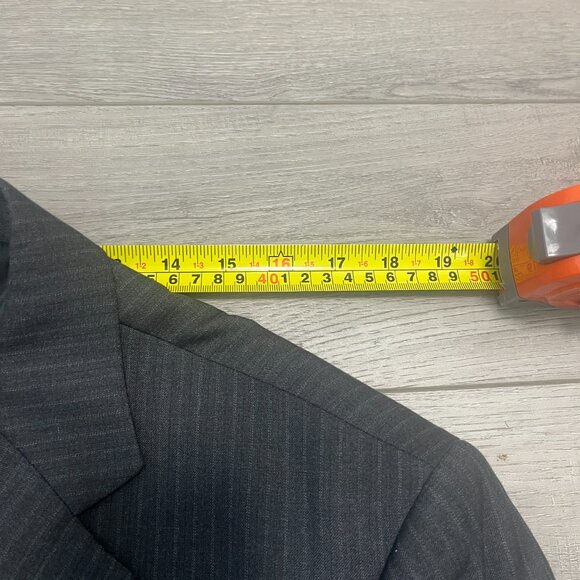 Mens TYM TRES YOU MAN Sport Coat Blazer Size 40 Black/Grey Pinstripe - Picture 7 of 9